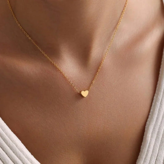 Gold Plated Heart Necklace Stainless Steel Necklace Cute Dainty Love Pendant Necklaces for Women Gift for Girls Gift for Women