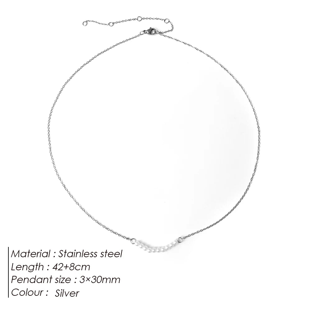 Imitation Pearls Pendant Chokers Necklace Women Gold Color Stainless Steek Necklace  Gift Wholesale dropshipping