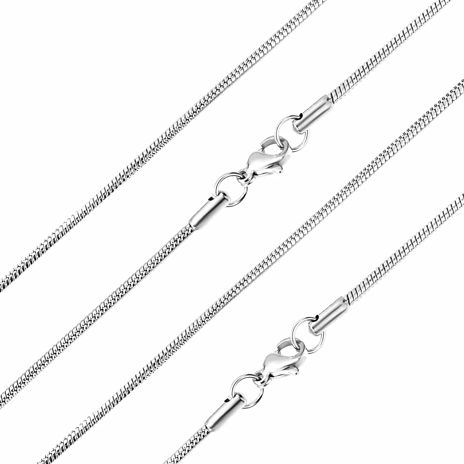 LUXUKISSKIDS Hot Classic Unisex Flat Snake Chain Choker Necklace 1pcs Women/Men Stainless Steel Solid Golden Rope Chains Collier