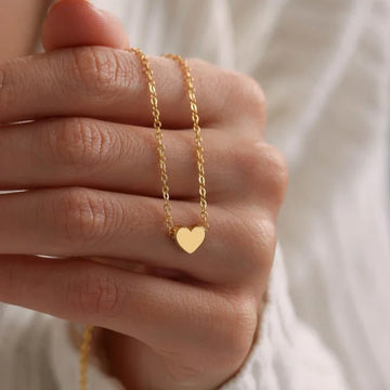 Gold Plated Heart Necklace Stainless Steel Necklace Cute Dainty Love Pendant Necklaces for Women Gift for Girls Gift for Women