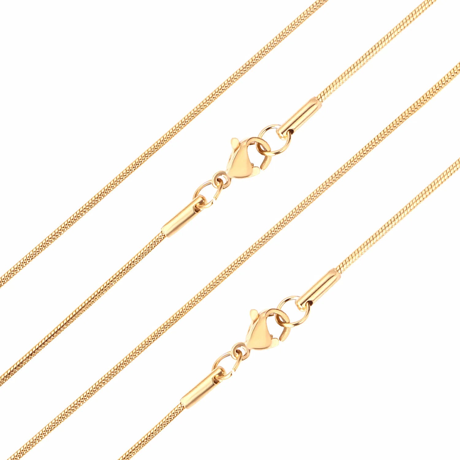 LUXUKISSKIDS Hot Classic Unisex Flat Snake Chain Choker Necklace 1pcs Women/Men Stainless Steel Solid Golden Rope Chains Collier